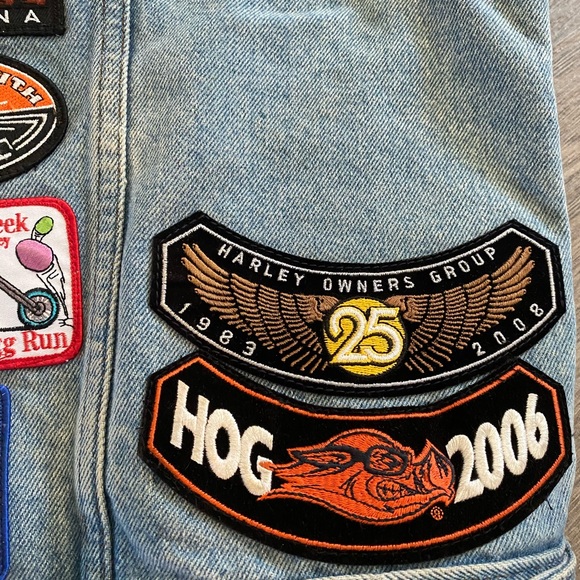Harley Davidson Denim Vest with Pins & Patches XXL - Picture 13 of 16